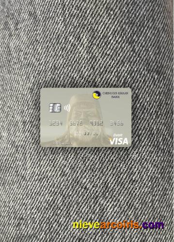 Mongolia Chinggis Khaan Bank visa debit card photolook